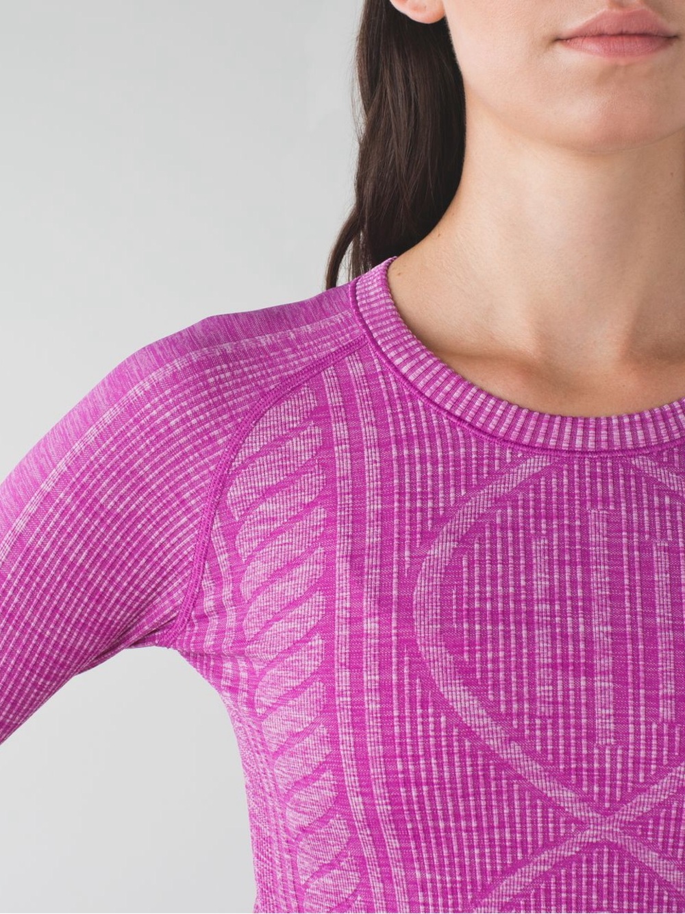 LULULEMON Hot Pink Seamless Long Sleeve Top w Thumbholes